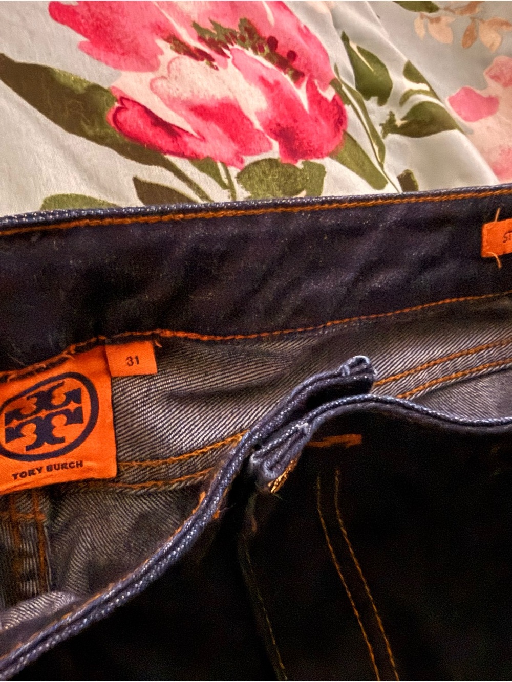 Tory Burch Dark Blue Flare Jeans - Picture 5 of 5